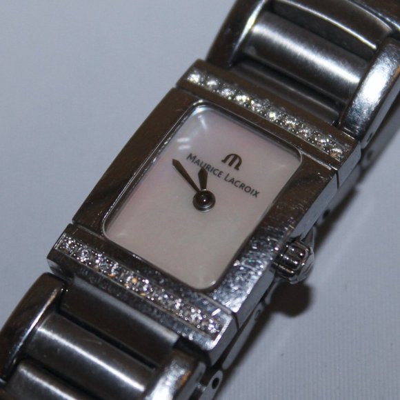 Maurice Lacroix Miros Quartz Swiss Diamond MOP Watch w Case Xtra Link Rtl $2175 - Picture 2 of 11